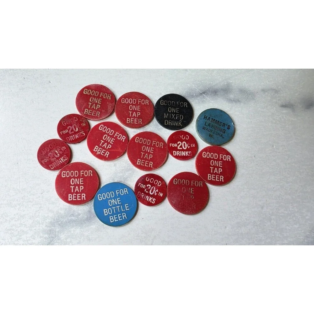 Vintage Plastic Bar Tokens Lot